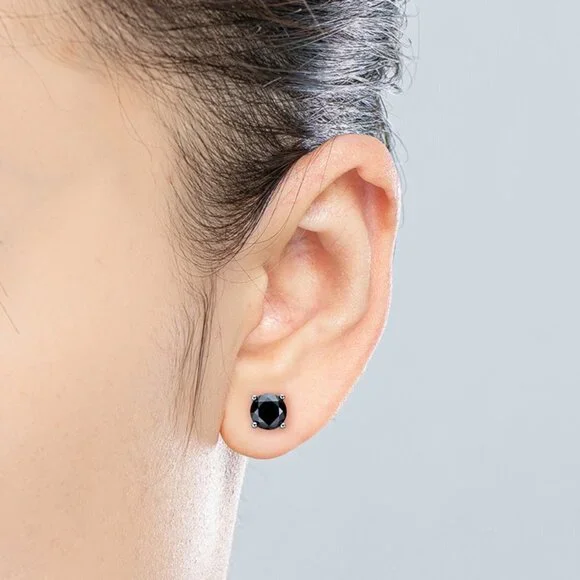 8MM S925 Sterling Silver CZ Stud Earrings for Women/Girl, US19251026